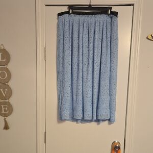 Torrid Light Blue A-Line Skirt with Black Waistband